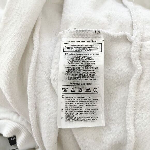 Adidas Classic Stripes Crewneck Long Sleeve Pullover Cotton Blend Sweatshirt - Picture 13 of 13